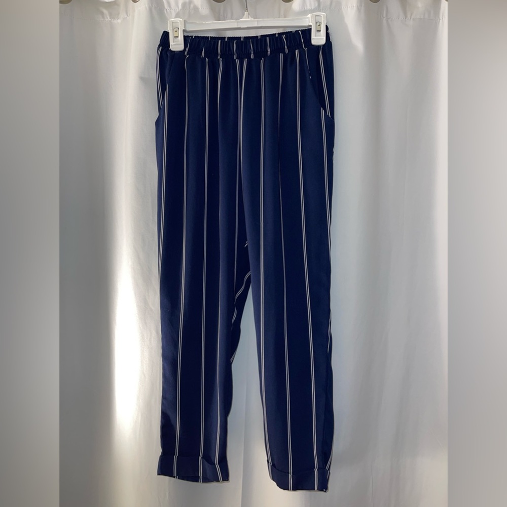 Navy Blue striped pants